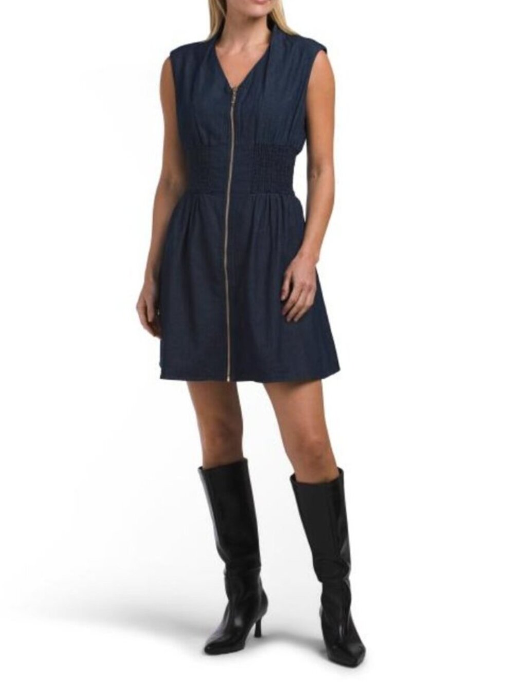 RACHEL ZOE Denim Zip Mini Dress